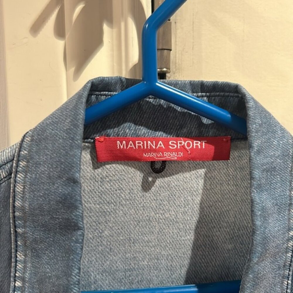MARINA RINALDI sport denim print dress 10 Euc - Picture 6 of 15
